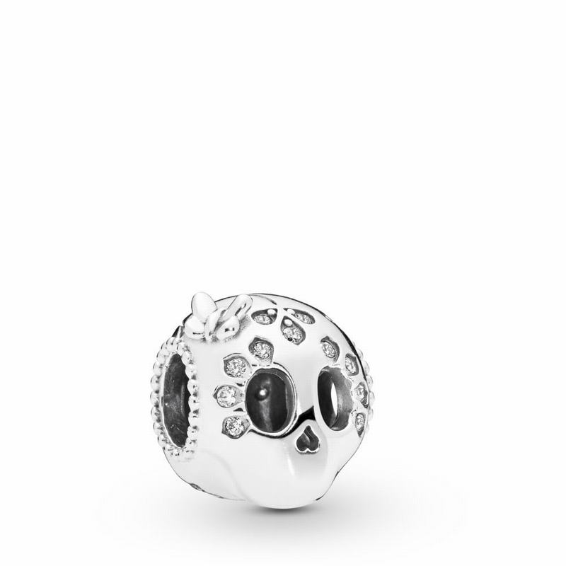 Pandora Australia Sparkling Skull Charm - Sterling Silver | HMIKAU167